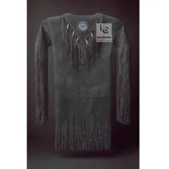 Black Fringe Suede Dress Womens - Handmade Western Boho Cowgirl Festival Outfit