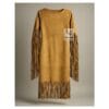 Leather Long Fringe Dress - Fringe Maxi Dress