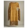 Leather Long Fringe Dress - Fringe Maxi Dress