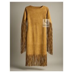 Leather Long Fringe Dress - Fringe Maxi Dress