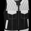 Leather Clothings Black And White Leather Vest Men HCLV52 - LeatherClothings.com