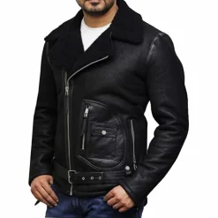 Alternative view of Men's Shearling Bomber Jackets - Aviator Jacket | MSJ32