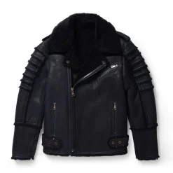 Men's Shearling leather Jacket - Sheepskin Bomber Jacket