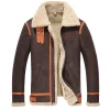 Mens shearling leather jacket - Shearling Bomber Jacket