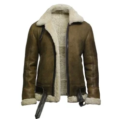 Sheepskin Shearling Aviator Bomber Jacket