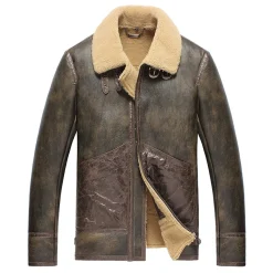 Mens Sheepskin Aviator Jacket