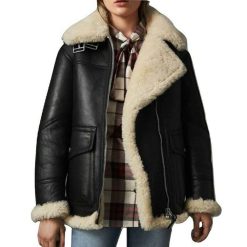 Stylish Shearling Jacket For Women - Aviator Flying Jacket 
