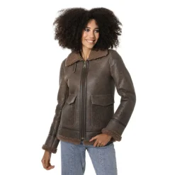 Womens Sheepskin Bomber Jacket