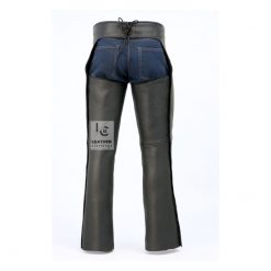 Alternative view of Vintage Mens Black Biker Leather Chaps | MLC2