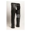 Black Motorcycle Leather Chaps for Men's