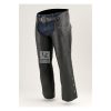 Mens Black Biker Leather Chaps
