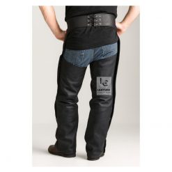 Mens Leather Motorcycle Riding Chaps