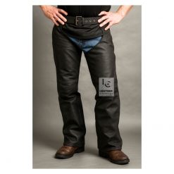 Mens Leather Motorcycle Riding Chaps