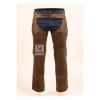 Vintage Brown Leather Chaps for Motorcycle Riding