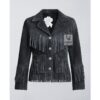 Black Suede Cowgirl Fringe Jacket