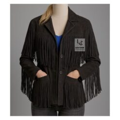 Classic Black Suede Fringe Jacket WCJ5 FS