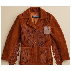 Cowgirl Rust Brown Suede Fringe Western Jacket