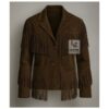 Dark Brown Western Fringe Jacket - Cowgirl Suede Jacket