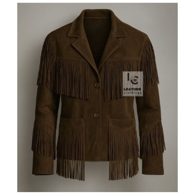 Dark Brown Western Fringe Jacket - Cowgirl Suede Jacket