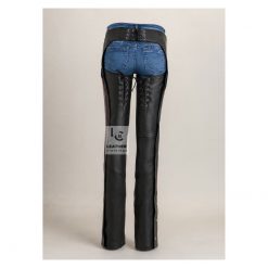 Ladies Black Leather Assless Chaps