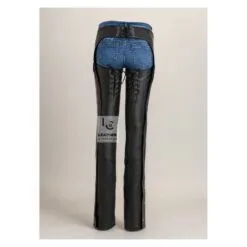 Ladies Black Leather Assless Chaps