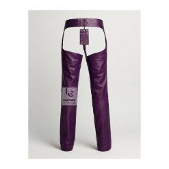 Ladies Purple Leather Assless Chaps