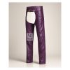 Ladies Purple Leather Assless Chaps
