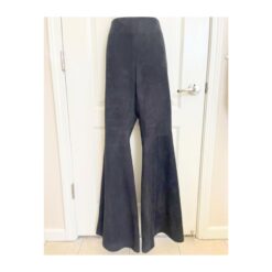 Woman's Black Suede Flared Pant WSFP