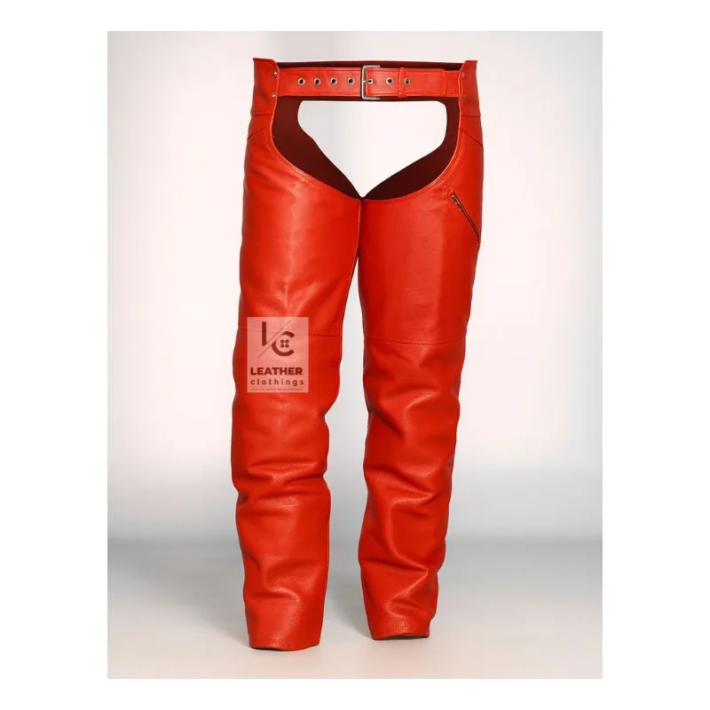 Red Leather Chaps For Women