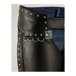 Riveted Womens Black Leather Chaps