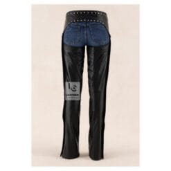 Riveted Womens Black Leather Chaps