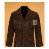 Women's Brown Suede Fringe Western Jacket WCJ11 Front Side