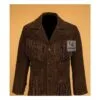 Women's Brown Suede Fringe Western Jacket WCJ11 Front Side