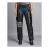 Womens Fringe Braided Leather Assless Chaps