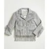Women’s Gray Suede Fringe Western Jacket