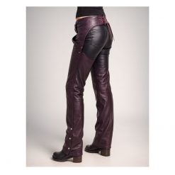 Pruple Leather Motorcycle Chaps for Women