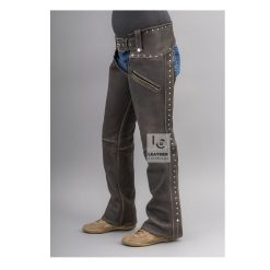 Womens Studded Leather Vintage Chaps