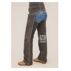 Womens Studded Leather Vintage Chaps