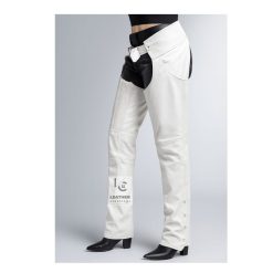 Womens White Leather Motorcycle Chaps