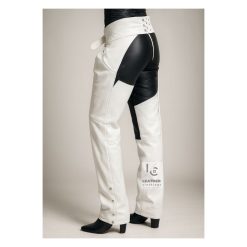 Womens White Leather Motorcycle Chaps