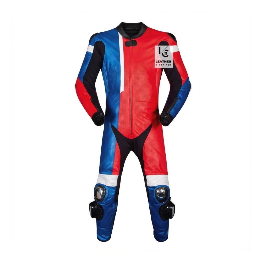 MotoGP-Style Racing Leather Suit – Aerodynamic Track Design