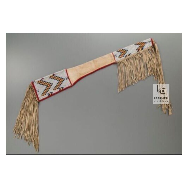 Artisanal Hand-Beaded Fringed Suede Slip