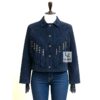 Beaded Navy Blue Suede Fringe Jacket