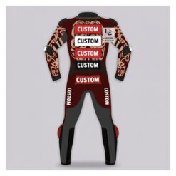 Custom One-Piece Motorcycle Leather Racing Suit Back Side