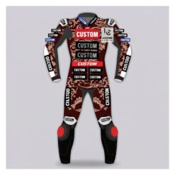 Custom One-Piece Motorcycle Leather Racing Suit Front Side