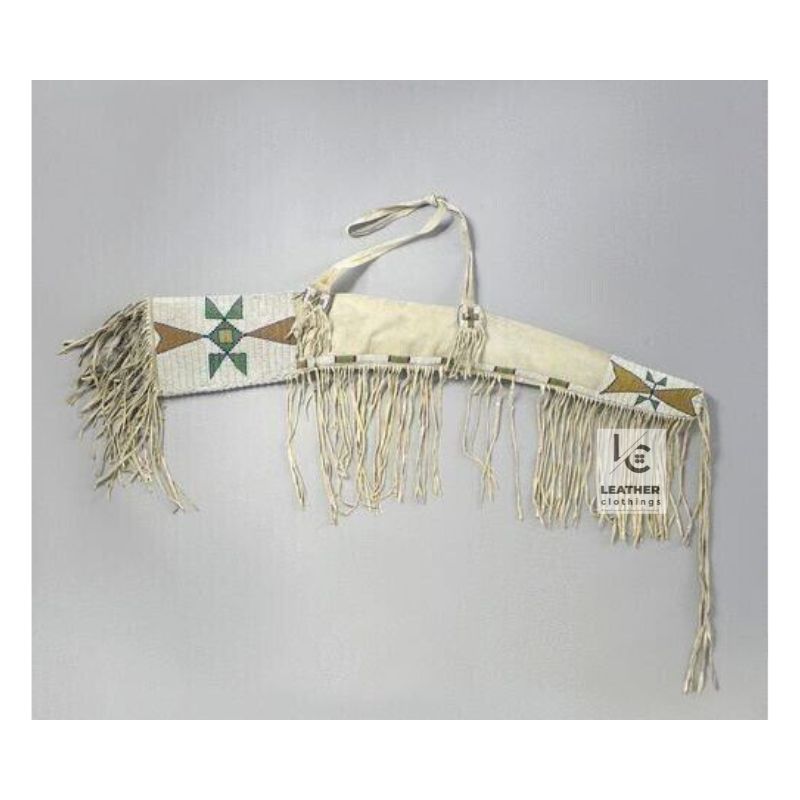 Handcrafted Suede Beaded Leather Sleeve – Native Style