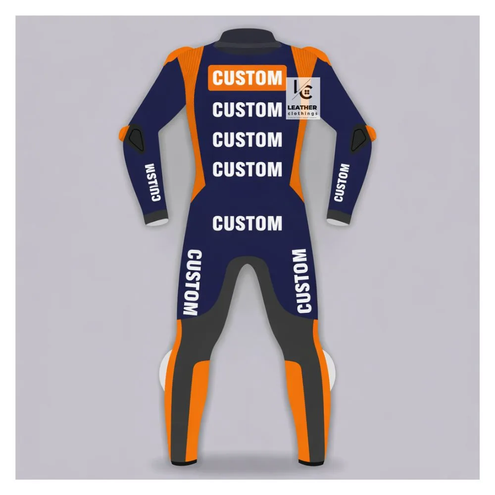 One-Piece Motorcycle Leather Race Suit Backside