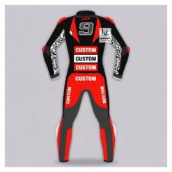 Premium Track-Style Leather Race Suit for Motorcyclists Back Side