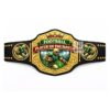 Custom football player of the match belt with real leather strap and gold metal plates