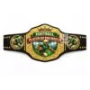 Custom football player of the match belt with real leather strap and gold metal plates